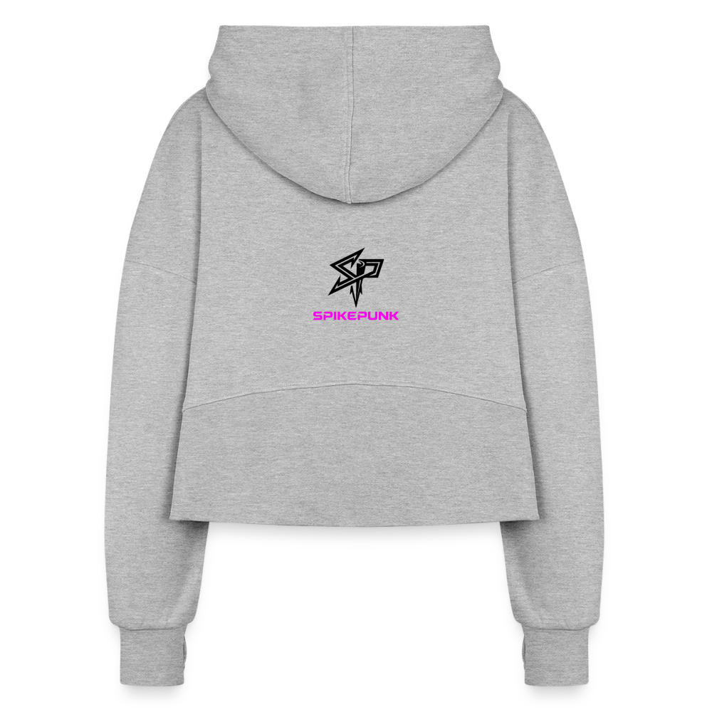 Women's Half Zip Cropped Hoodie - heather gray