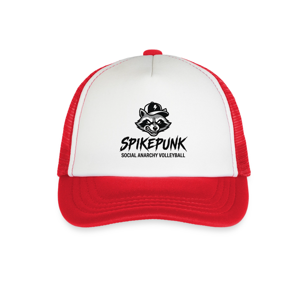 Kid's Trucker Cap - white/red