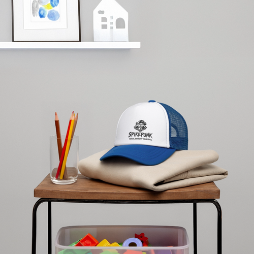 Kid's Trucker Cap - white/royal blue