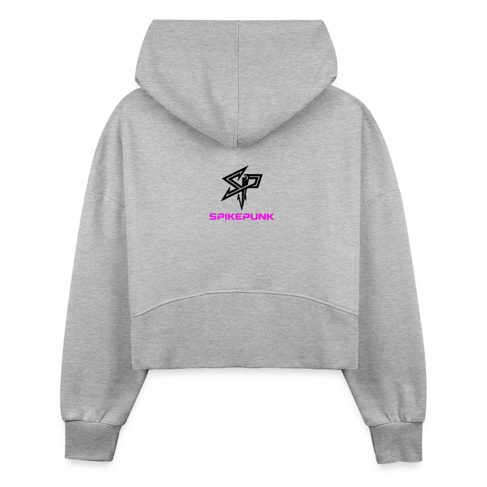 Women's Half Zip Cropped Hoodie - heather gray
