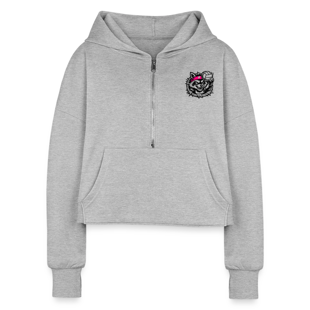 Women's Half Zip Cropped Hoodie - heather gray