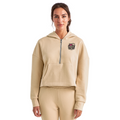 Women's Half Zip Cropped Hoodie - nude