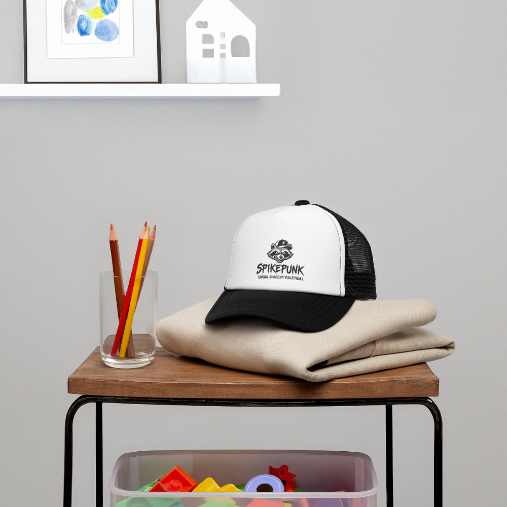 Kid's Trucker Cap - white/black